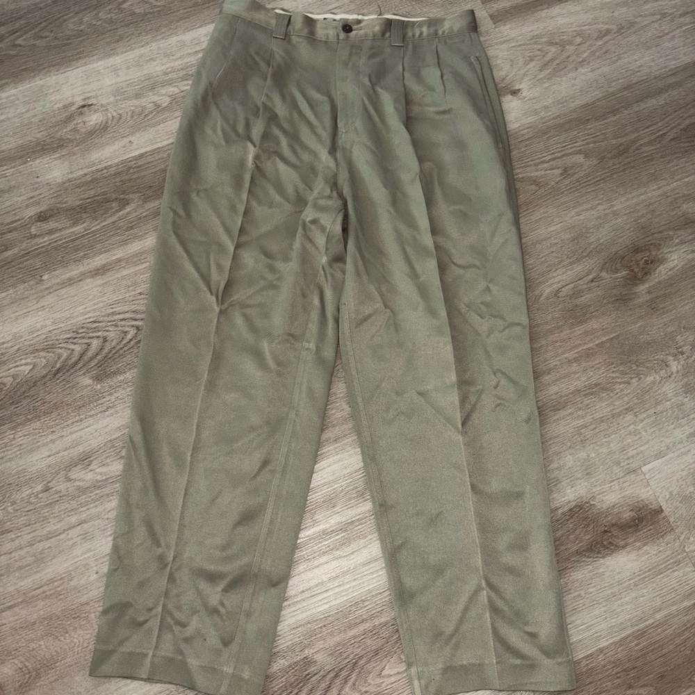Men's Classic Green Pants 100% Silk
